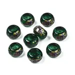 Flower Printed Transparent Acrylic Rondelle Beads