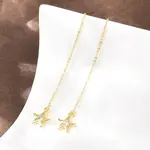 Brass Clear Cubic Zirconia Ear Thread