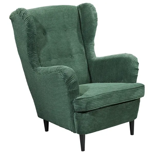 MID.YOU KŘESLO UŠÁK, textil, tmavě zelená