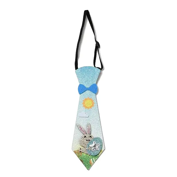 Easter Theme Rabbit Egg Glitter Felt Necktie