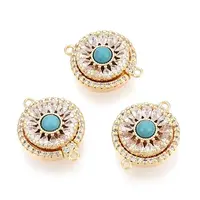 Brass Pave Clear Cubic Zirconia Magnetic Clasps