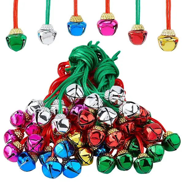 60Pcs 6 Colors Iron Bell Pendant Decorations
