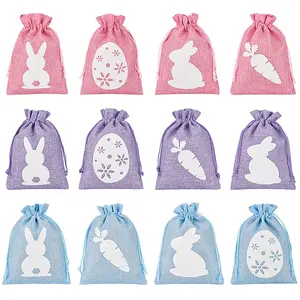 24Pcs 12 Styles Easter Cloth Storage Pouches