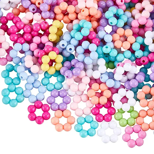 200Pcs Opaque Acrylic Bead Frames
