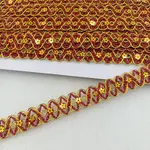 12M Flower Filigree Wavy Lace Ribbon with Paillette