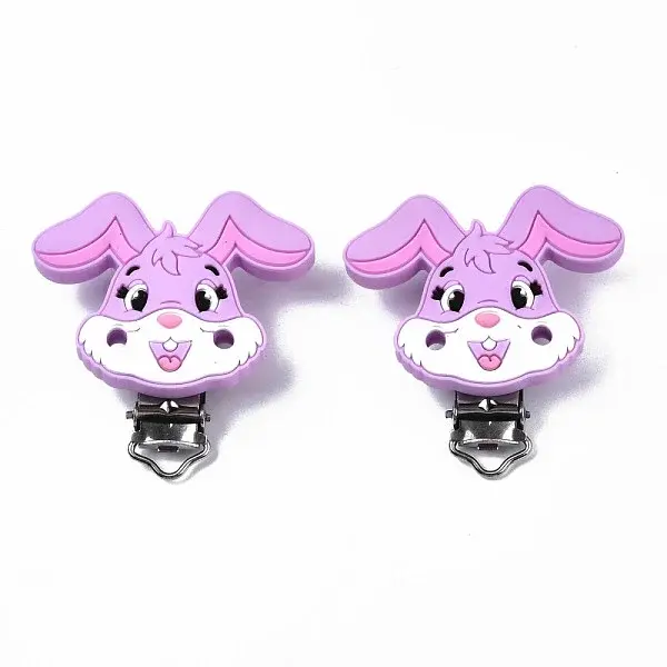 Food Grade Eco-Friendly Silicone Baby Pacifier Holder Clips