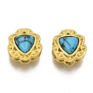 4-Hole Synthetic Turquoise Beads