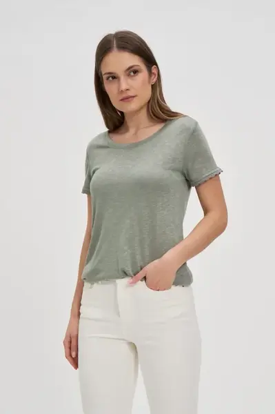 Marisse Olive Short-Sleeved Blouse