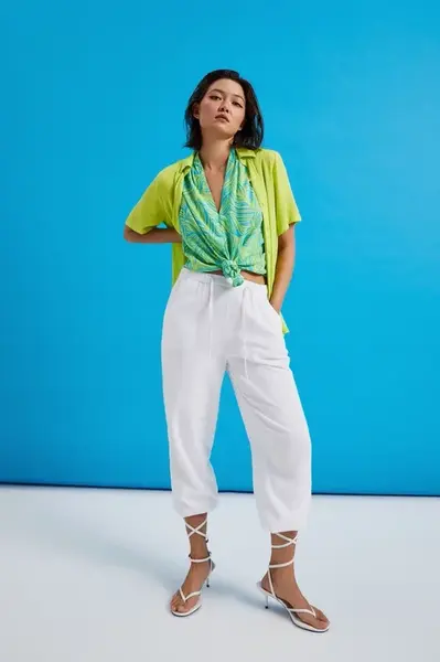 Marisse Women's Trousers L-Sp-4323 White