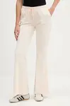 Velurové teplákové kalhoty Juicy Couture CAISA LOW RISE PANT dámské, růžová barva, JCSEBJ008G