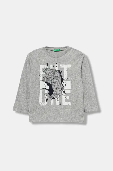 Dětské bavlněné tričko s dlouhým rukávem United Colors of Benetton