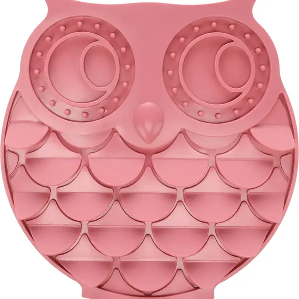 Flamingo silikónová podložka na lízanie pre psov a mačky - ružová sova 1 ks