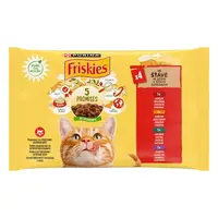 Friskies vlhké krmivo pro kočky v omáčce - s kuřecím, hovězím, jehněčím, kachním 4 x 85 g