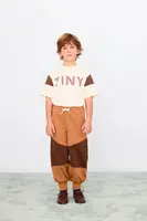 Dětské bavlněné tričko Tinycottons TINY COLOR BLOCK TEE růžová barva, s potiskem, AW25-264