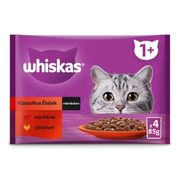 Whiskas kapsičky, výber mäsa a zeleniny v šťave 4 x 85 g