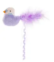 GimCat hračka pre mačky - opeřený plyšový ptáček s mačacou mätou Fialová
