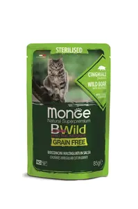Monge BWild Grain Free Sterilised vlhké krmivo pre mačky - diviak so zeleninou 85 g