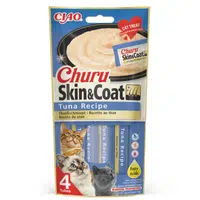 Inaba Cat Ciao Churu Skin & Coat Krémové krmivo pre mačky - tuniak 4 x 14 g