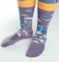 Knihomolské ponožky - šedé s červíkem 35-38