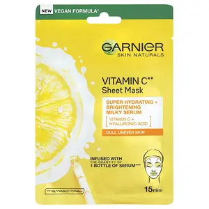 Garnier Hydratačná textilná maska na rozjasnenie pleti s vitamínom C Skin Naturals 28 g