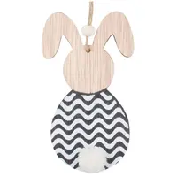 Anděl Zajačik čiernobiely na zavesenie s vlnkami 12 cm