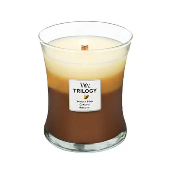 WoodWick Vonná sviečka Trilogy Cafe Sweets 275 g