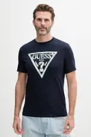 Bavlněné tričko Guess pánské, tmavomodrá barva, s potiskem, M5GI06 I3Z14