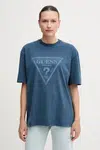 Bavlněné tričko Guess Originals dámské, modrá barva, M5GI10 K8FQ4