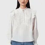 Bavlněná halenka AllSaints HEATHER dámská, bílá barva, hladká, W038PC