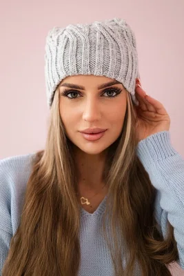 Kesi Fleecová čepice Paulina K227 světle šedá