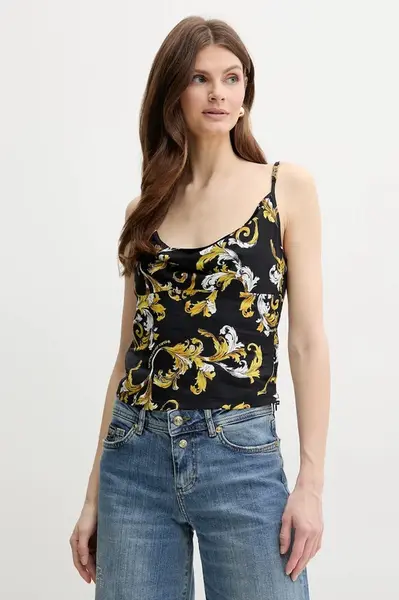 Halenka Versace Jeans Couture dámská, černá barva, vzorovaná, 78HAM236 NS639