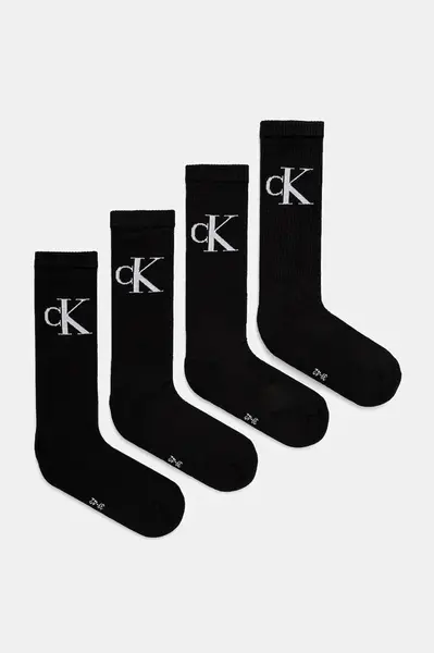 Ponožky Calvin Klein Jeans 4-pack pánské, černá barva, 701232676