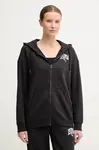 Mikina Puma dámská, černá barva, s kapucí, s potiskem, 685033