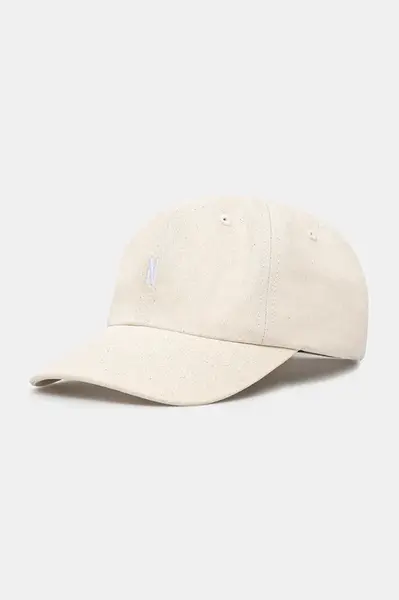 Bavlněná baseballová čepice Norse Projects Twill Sports Cap béžová barva, s aplikací, N80.0001.0203