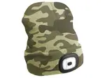 Čepice s čelovkou 45 lm, nabíjecí, USB, univerzální velikost, různé barvy - SIXTOL Barva: maskáčová