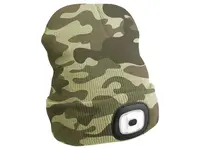 Čepice s čelovkou 45 lm, nabíjecí, USB, univerzální velikost, různé barvy - SIXTOL Barva: maskáčová