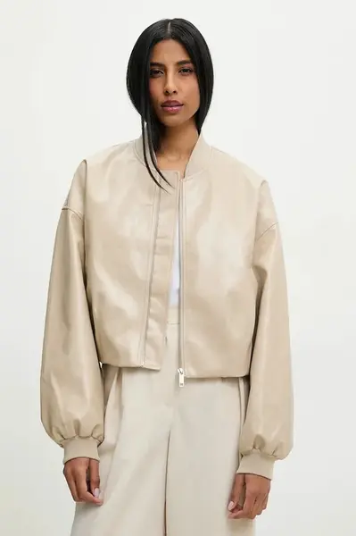 Bunda Answear.LAB béžová barva, přechodná, oversize