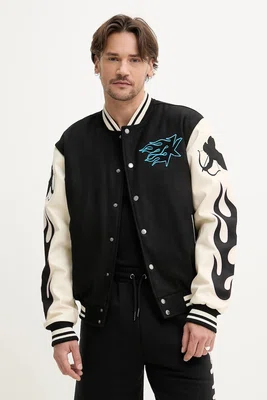 Bomber bunda Karl Kani černá barva, přechodná, 60750019
