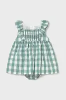 Dětské bavlněné šaty Mayoral tyrkysová barva, mini, 1912