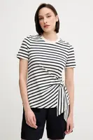 Bavlněné tričko Tommy Hilfiger dámské, béžová barva, WW0WW44559