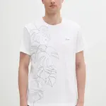 Bavlněné tričko Guess pánské, bílá barva, s aplikací, M5GI22 KCT51