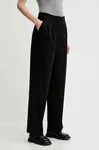 Kalhoty 2NDDAY Carter dámské, černá barva, široké, high waist, 2251161120