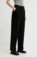 Kalhoty 2NDDAY Carter dámské, černá barva, široké, high waist, 2251161120