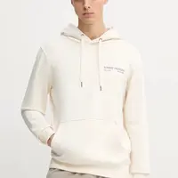 Bavlněná mikina Tommy Hilfiger pánská, béžová barva, s kapucí, hladká, MW0MW39151