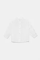 Lněná košile United Colors of Benetton bílá barva, 5IPVGQ01L
