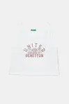 Dětský bavlněný top United Colors of Benetton bílá barva, 3I1XCH01Z