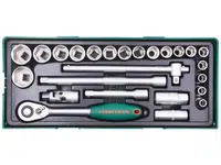 Gola sada 1/2", 6hranné hlavice, 10-32 mm, 25 kusů v kazetě - JONNESWAY S04H4125SP
