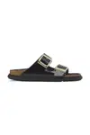 Kožené pantofle Birkenstock Arizona Droplet Buckle dámské, černá barva, 1029353