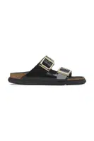 Kožené pantofle Birkenstock Arizona Droplet Buckle dámské, černá barva, 1029353