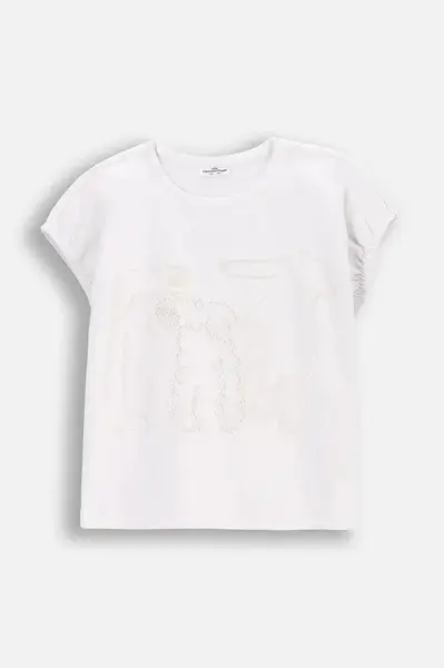 Dětské tričko Coccodrillo bílá barva, FLOWER PARADISE GIRL JUNIOR
